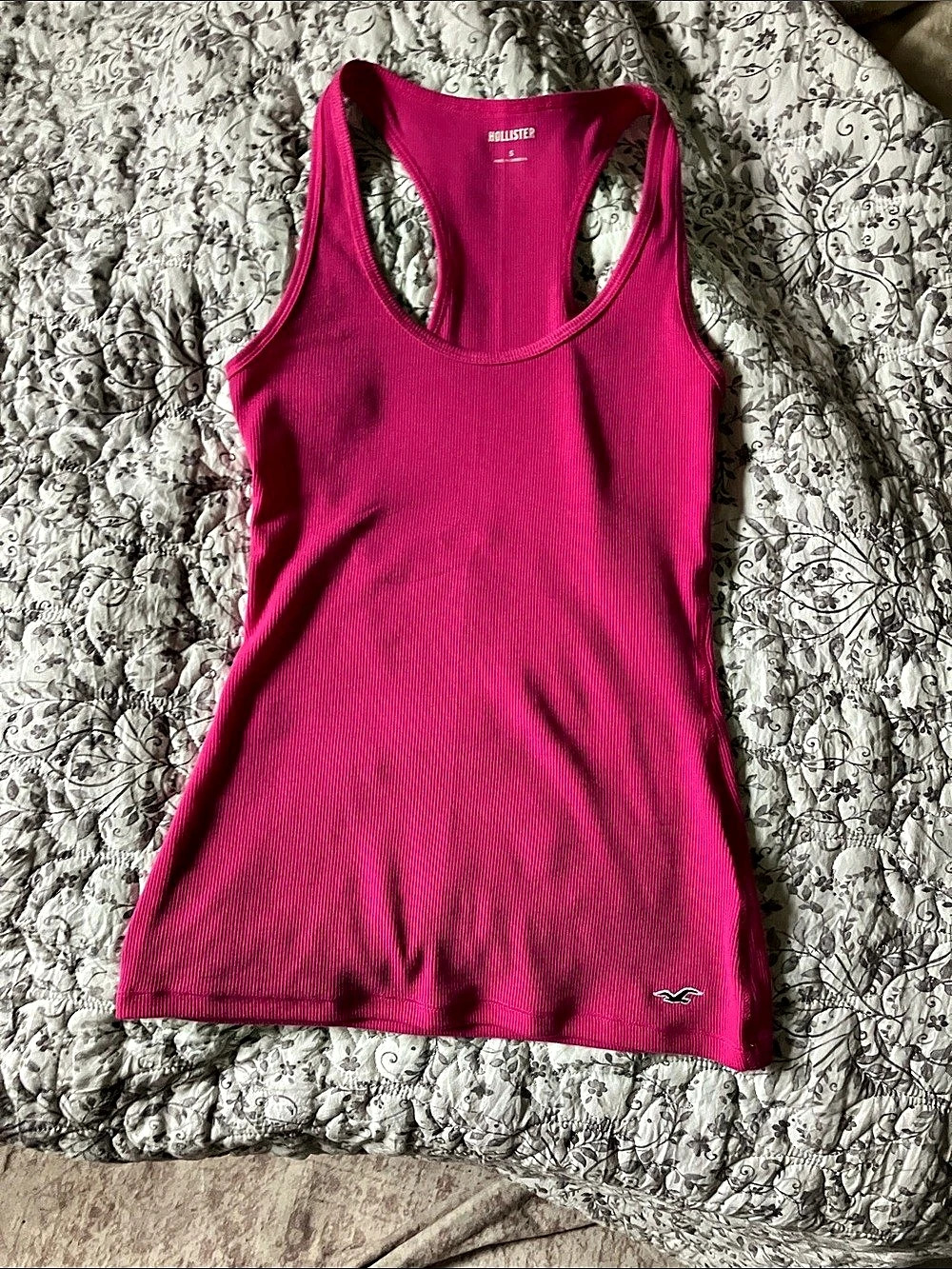 Hollister Icon Racerback Tank Ribbed Pink Size Small(could fit medium)